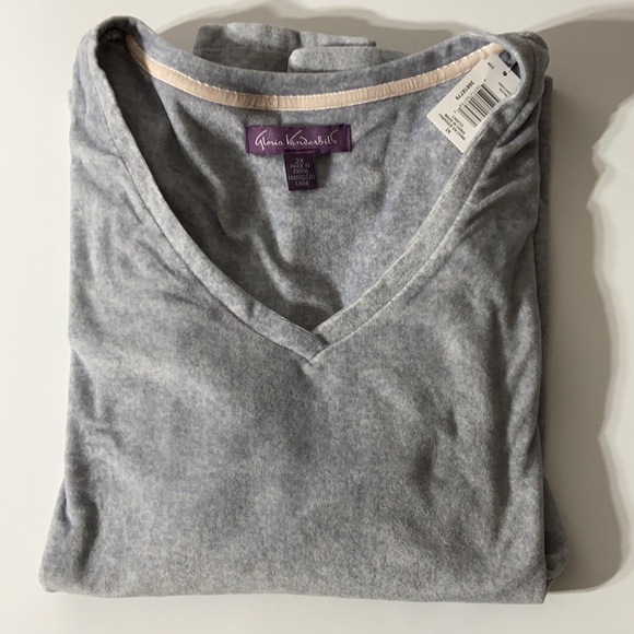 Gloria Vanderbilt Pajamas Sweater Gray Crewneck 2X - Picture 2 of 9